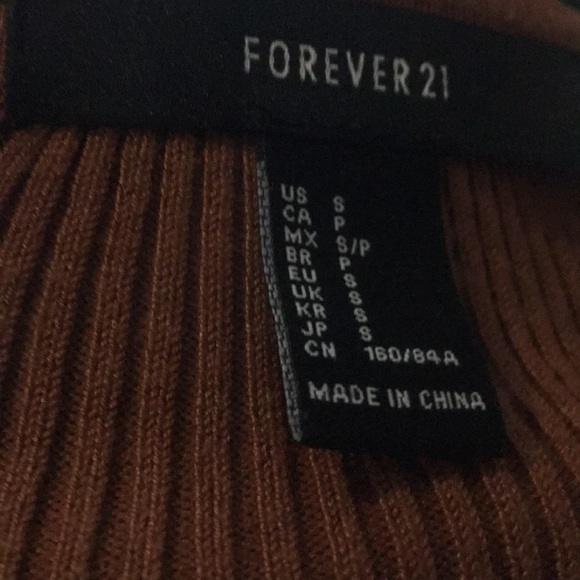 Forever 21 Orange Ribbed CrissCross Detailing Sweater Size S - Picture 4 of 5